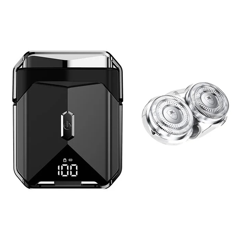 JAERBEE New Mecha Electric Shaver Rechargeable Digital Display LED Portable Mini Shaver Beard Trimmer Shaver Cordless Shaver
