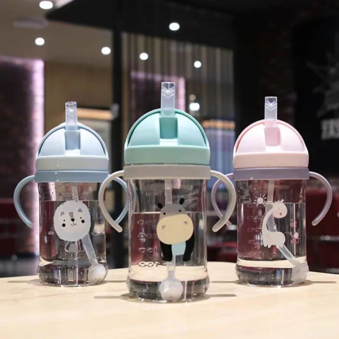 “HappySip 350ml Cartoon Design Children’s Water Bottle - Portable and Easy-to-Carry”