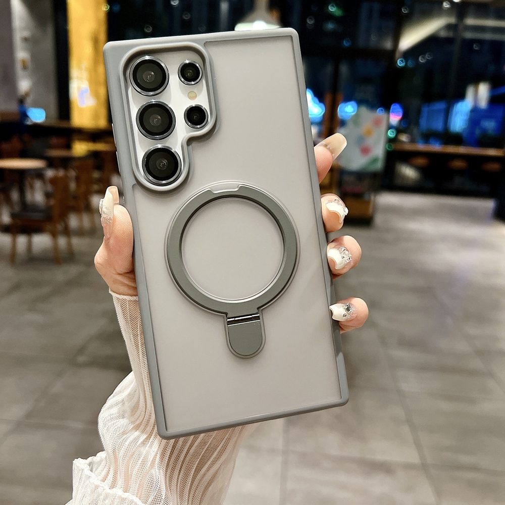 HODON Lens Flip Stand Magnetic Matte Phone Case For Samsung S26 S25 S24 S23 Ultra Plus S23 S24 S25 FE S25 Edge Back Cover