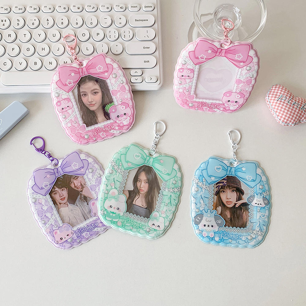 Portable Key Chain Pvc Mini Photo Album Cute Mini Photo Pockets for Birthday Gift Desk Organizer Scrapbooking