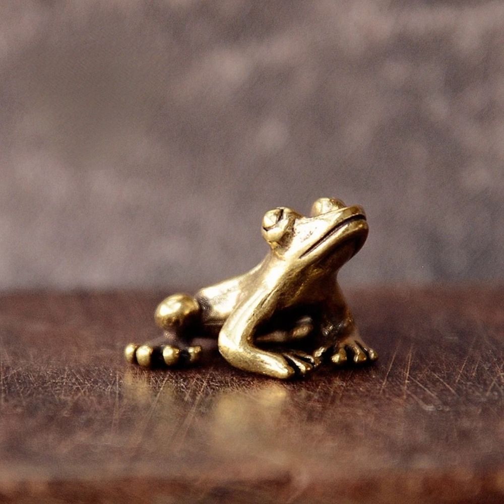 Small Cute Frog Gifts Handmade Solid Decorations Accessories Pure Frog Statue Tabletop Ornament Miniatures Figurines Frog Pendant