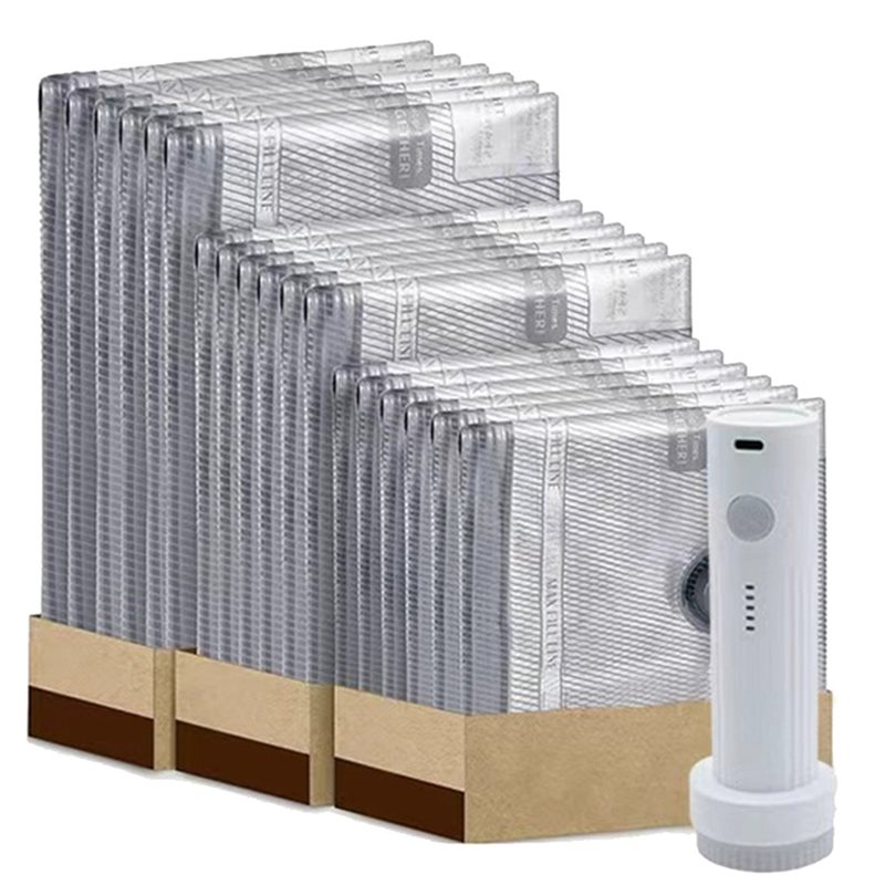 12/15 Pcs Rechargeable Pump Vacuum Bags Travel Packing for Luggage and Suitcase Compression Space Saver for Clothe 12PCS