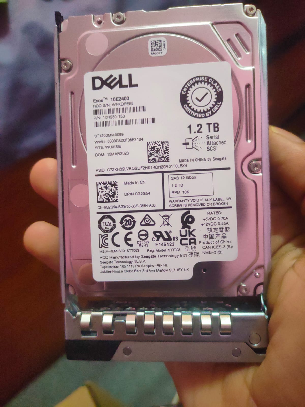 Dell Seagate 1.2TB 10K RPM 2.5" SAS 12Gb/s Hard Drive