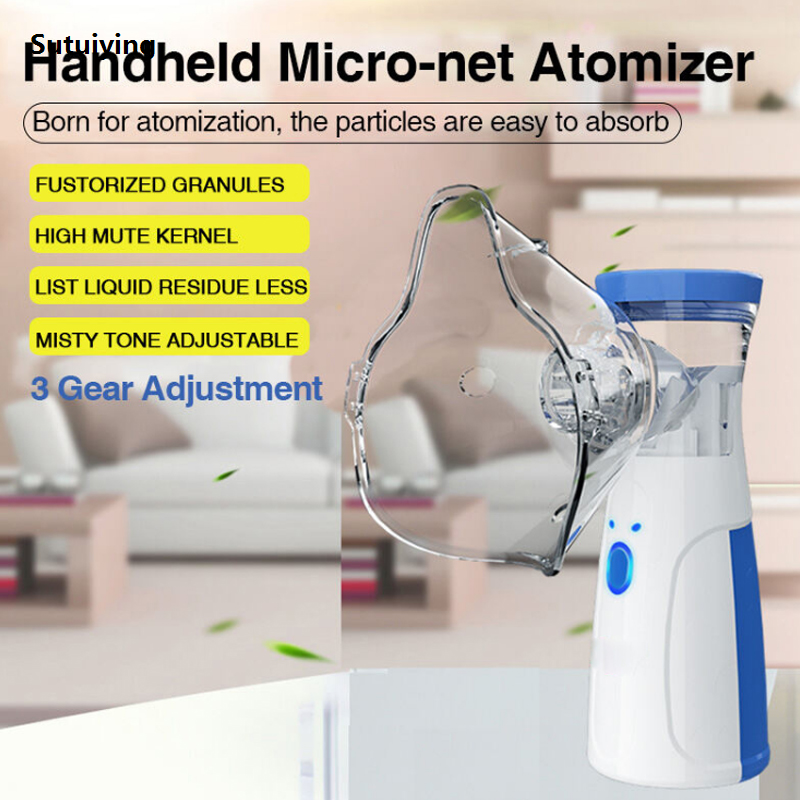 Sutuiying 1PC Mesh Nebulizer Vibrating Household Small Particles Luxury Portable Mini Inhaler Ultrasonic Atomizer Machine