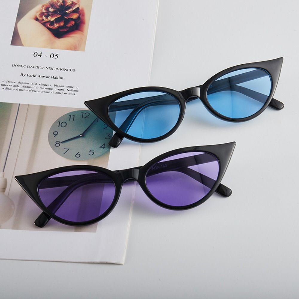 Fashion Small Frame Cat Eye Shape Sunglasses Colorful UV 375 Protection Shades 90s Glasses for Women