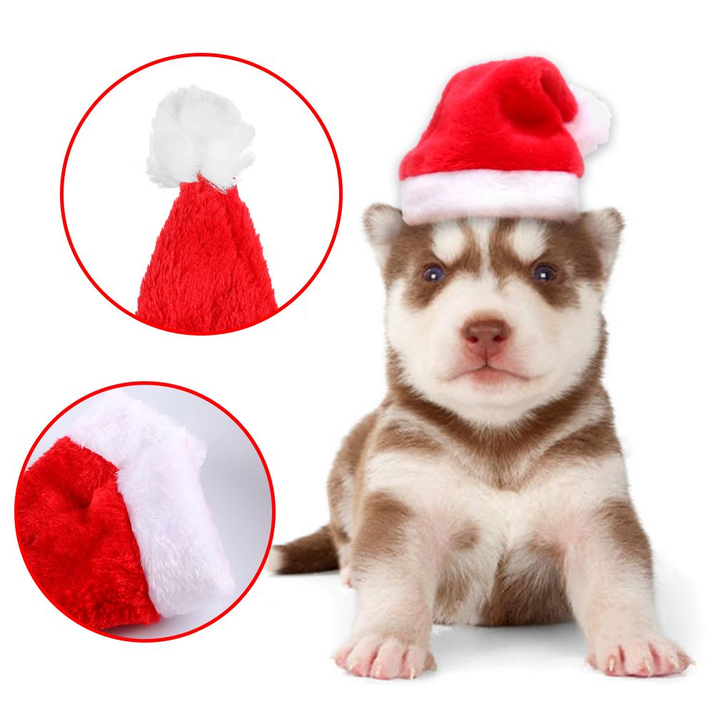 Suitable Adjustable Holiday costume Animal Cap Christmas pet hat Santa Claus Cat dog