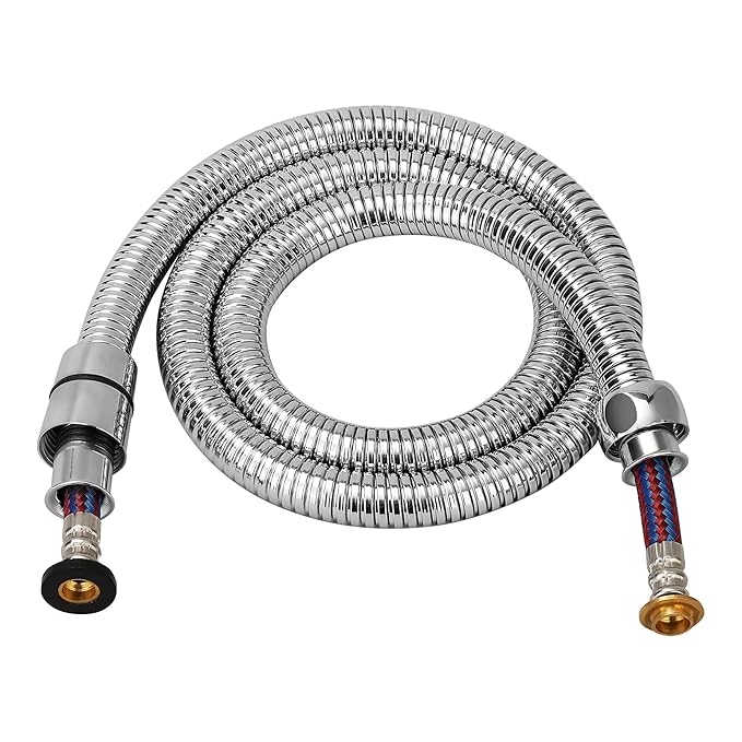 Shower hose pull out 1 meter, Stainless steel outer hose with nylon braided inner tube for hand showers and health faucets in high end luxury