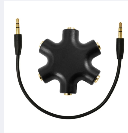 3.5mm Headphone Earphone Stereo Audio Splitter 1 Male to 2 3 4 5 Male Ports Cable Cord Jack Headset 6 Hub Way Audio Adapter Line