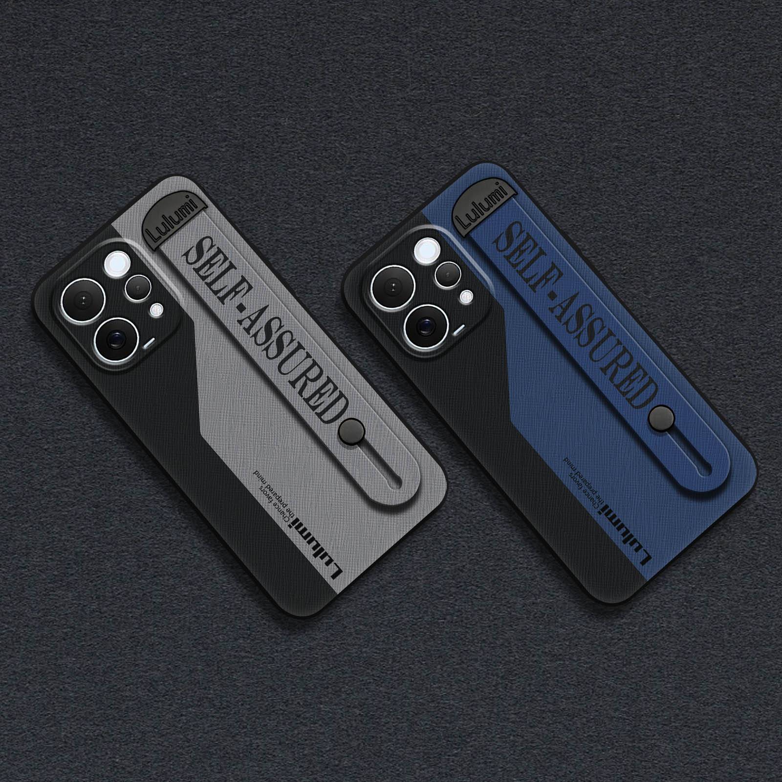 Shockproof Nature Phone Case For VIVO S50 Plain color Soft case Commerce Protective Wrist Strap Geometry Phone Holder