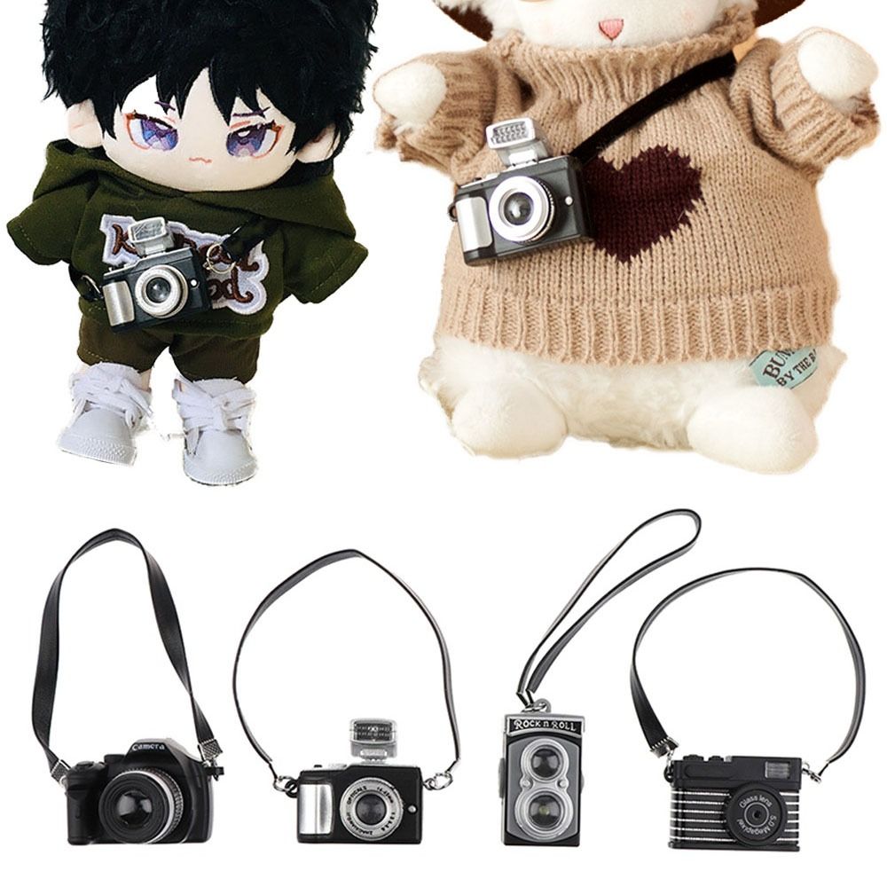 Creative Multicolor Dolls Camera Plastic with Belt Mini Digital Camera Doll Accessories Toys Miniature Camera 17cm Doll