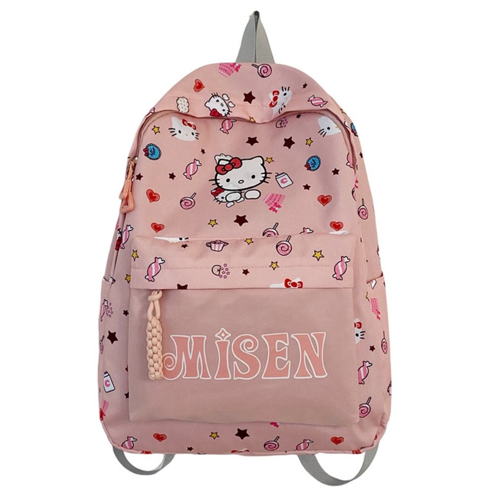 Cartoon Kuromi Melody Student Backpack Kitty Cat Pochacoo Large Capacity Student School Bag Travel Japanese Nylon Storage Bag Children