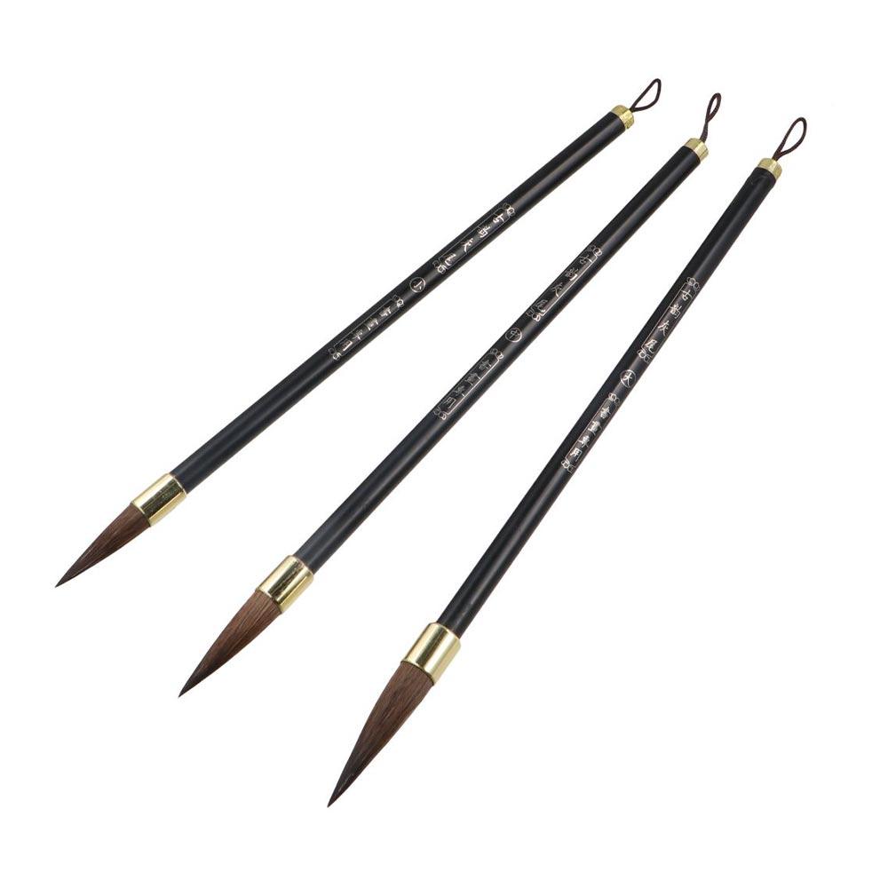 Oil Watercolor Chinese Calligraphy Brush Wolf Hair Wood Scriptures Writing Brush Oil Painting Art Paint Brush Student