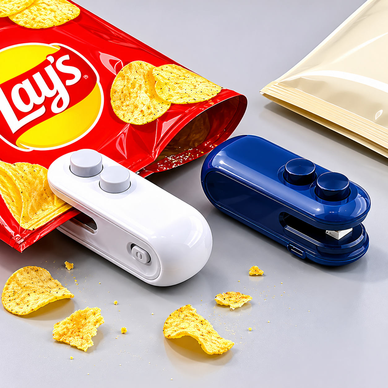 Mini Bag Sealing Machine | USB Rechargeable 2-in-1 Heat Sealer and Cutter | Portable Chip Snack Bag Resealer for Food Storage | Airtight Seal Preserver for Plastic and Vacuum Bags