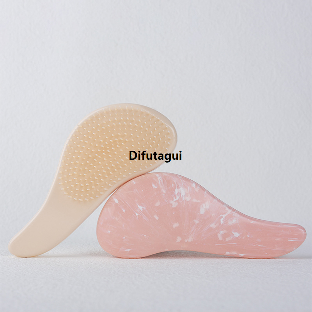 Difutagui Comb Hair Care Professional Tangled Hairbrush Handle Comb Profesional Marble Anti-Static Soft Tooth Soft Salon Shower Home