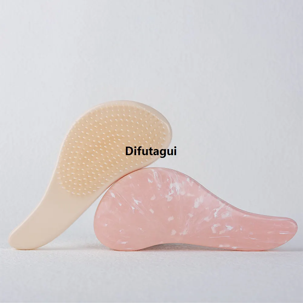 Difutagui Comb Hair Care Professional Tangled Hairbrush Handle Comb Profesional Marble Anti-Static Soft Tooth Soft Salon Shower Home - image 1