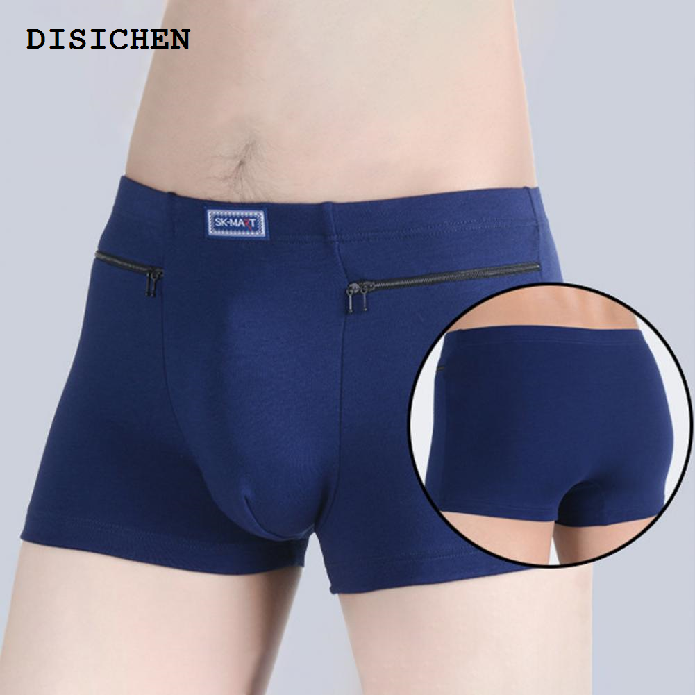 DISICHEN Original Men's Pockets Underwear Anti-theft Briefs Boxer Panties Seamless Elastic Men Panties Cotton U-Bump Male Shorts Briefs Daily Wear