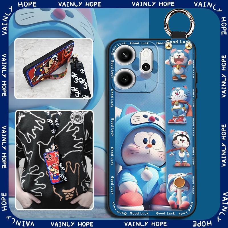 Dirt-resistant Shockproof Phone Case For OPPO Reno14F 5G Chinese style Silicone Ring Back Cover Soft case Lanyard