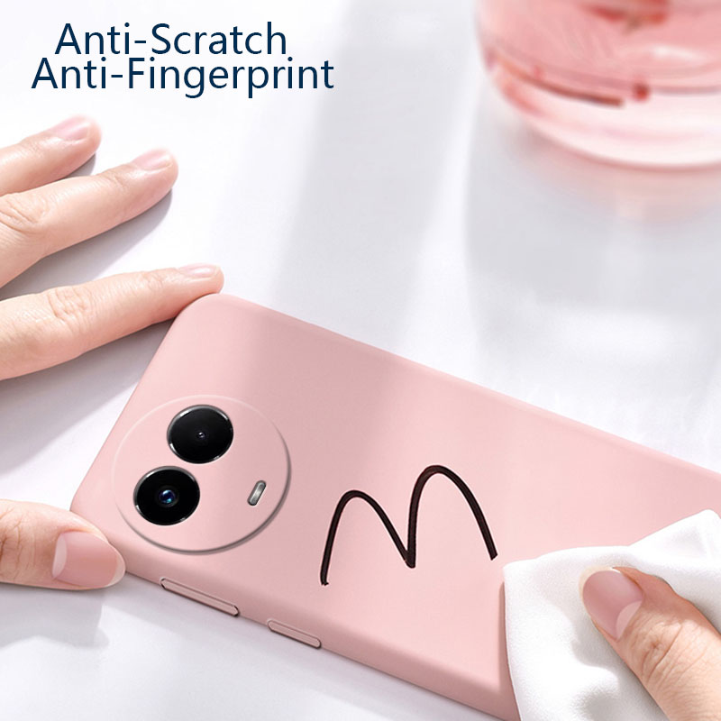 Sroof For Realme 14X Liquid Silicone Matte Shockproof Lens Protector Soft Phone Case Back Cover