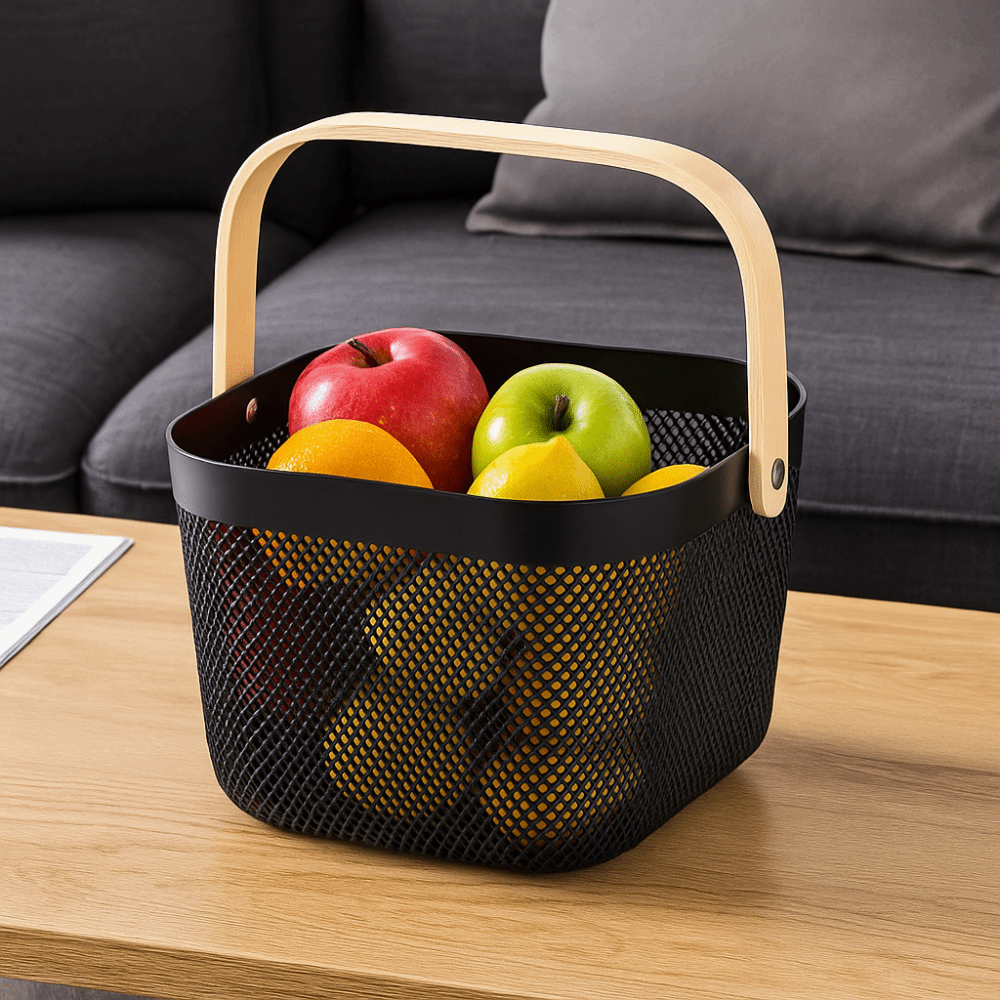 Fruit Container Bucket Plastic Home Storage Basket Large Capacity Mesh Fruit and Vegetable Drainage Basket Portable Multifunctional Towel Storage Basket Living Room