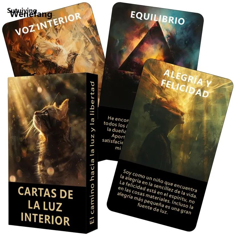Wenefang Sutuiying Spanish Tarot, Inner Sunshine Oracle Cards, The Road to Light 【2025 Version】 Portable And Freedom, Healing Oracle Deck, Light and Love Tarot Cards