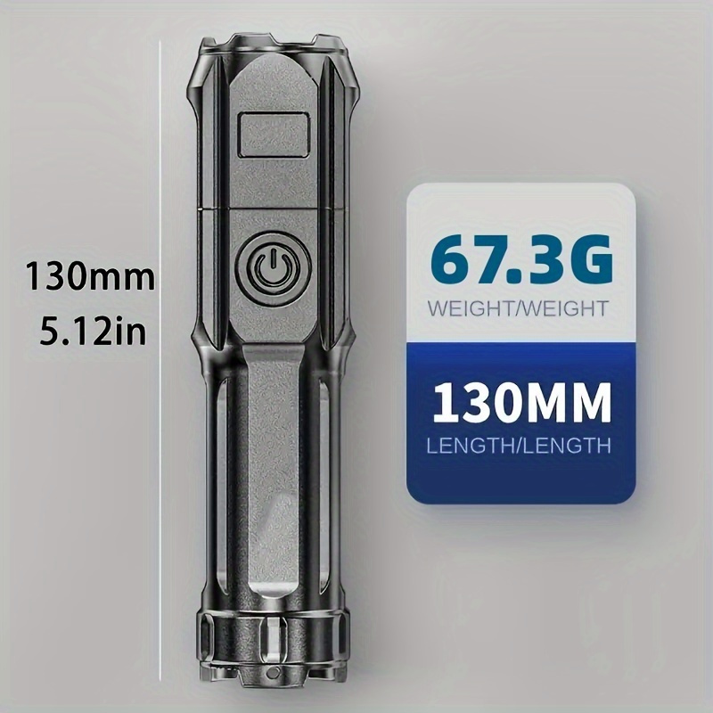 2025 1Pc Super Bright High Power Flashlight with Telescopic Zoom Durable and Portable Waterproof Flashlight Outdoor Flashlight