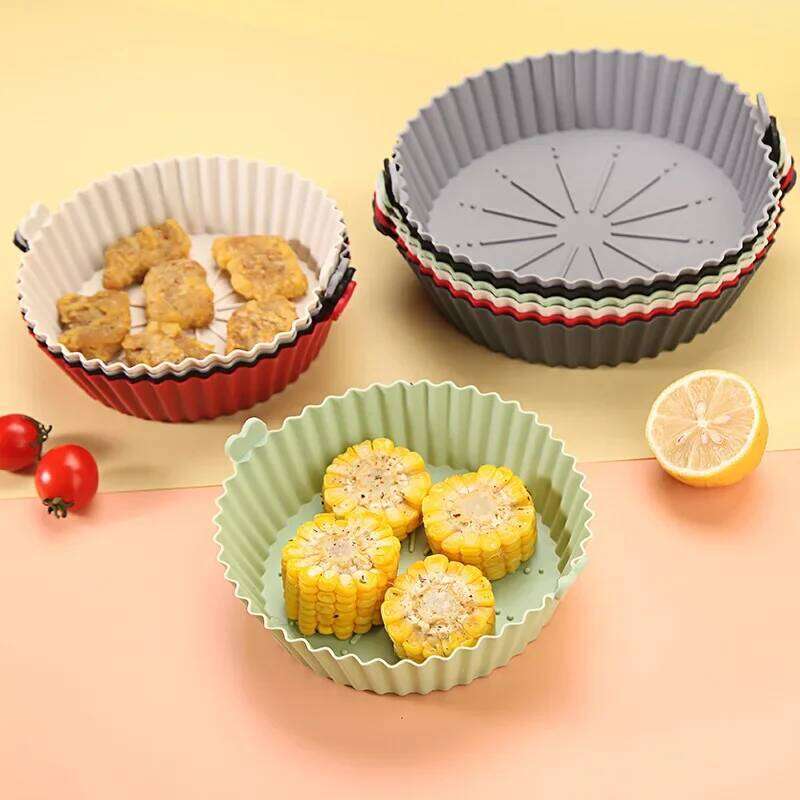 Circular Oven Special Tray Silicone Pot Air Fryer Baking Pad 18/21/24cm Reusable