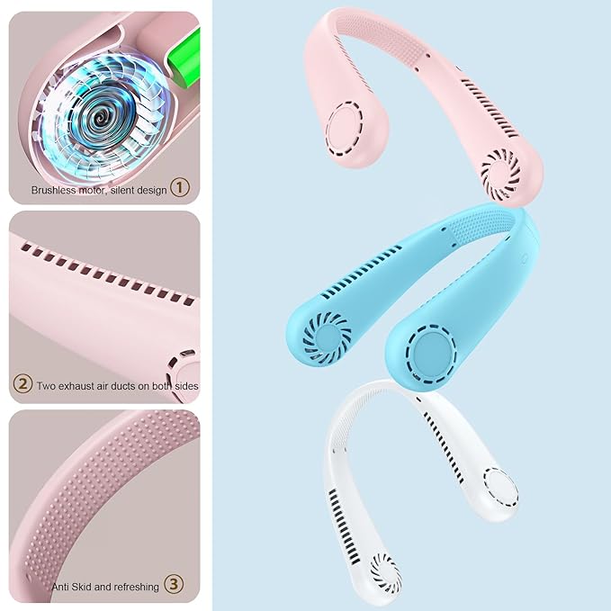 Smart Choice Portable Rechargeable Neck fan | Better Table Or Hand Fans | USB Charging Battery Fan Smart Fan | USB Wearable Hands Free Fan