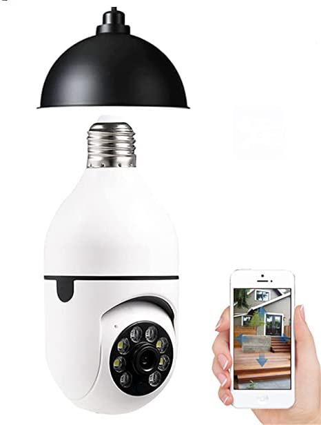 WiFi Light Bulb Camera 1080p Indoor for Home CCTV Camera System Motion Detection Two-Way Audio