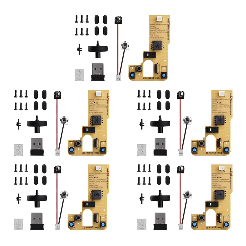 CGearuppt 5X for Bamboo Lab DIY 3D Printing Wireless Mouse Kit Model 002 Computer Mouse Components with Printer Parts and Hardware