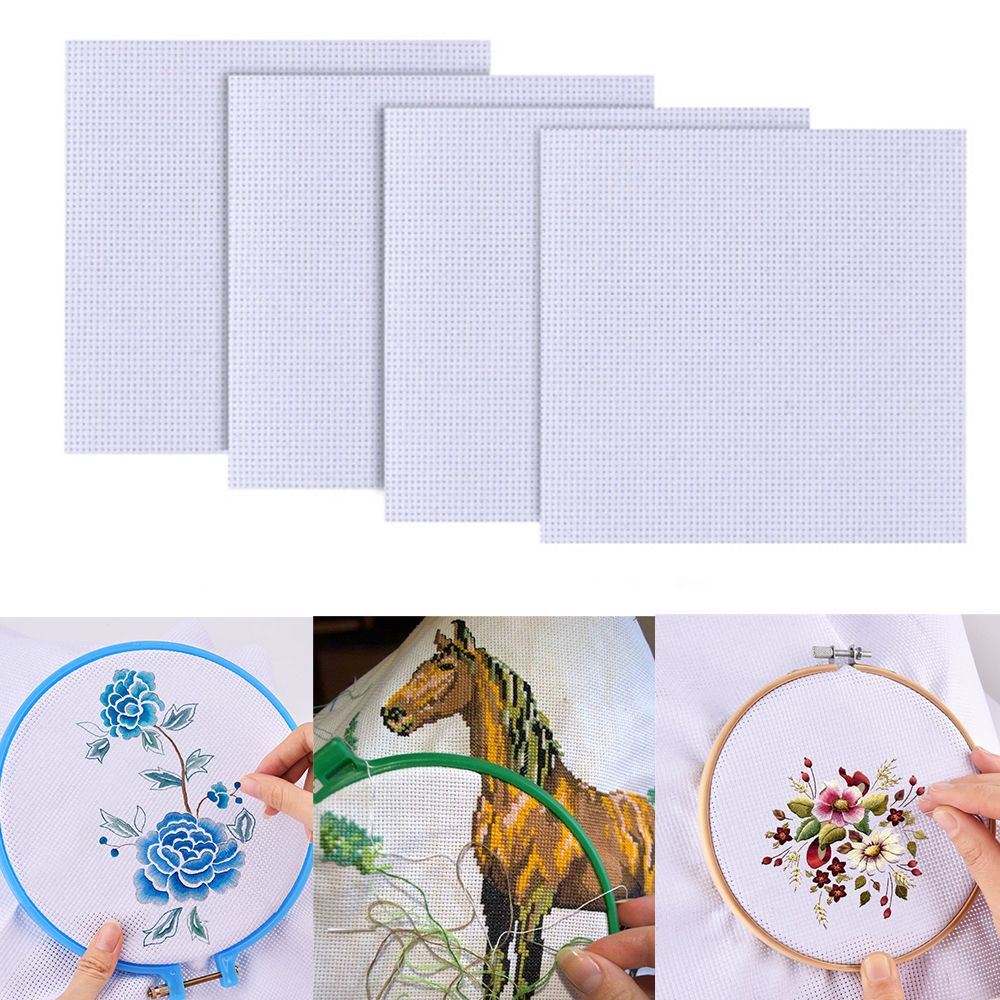 DIY Cotton Craft Canvas Cross Stitch Aida Cloth Embroidery Fabric Sewing