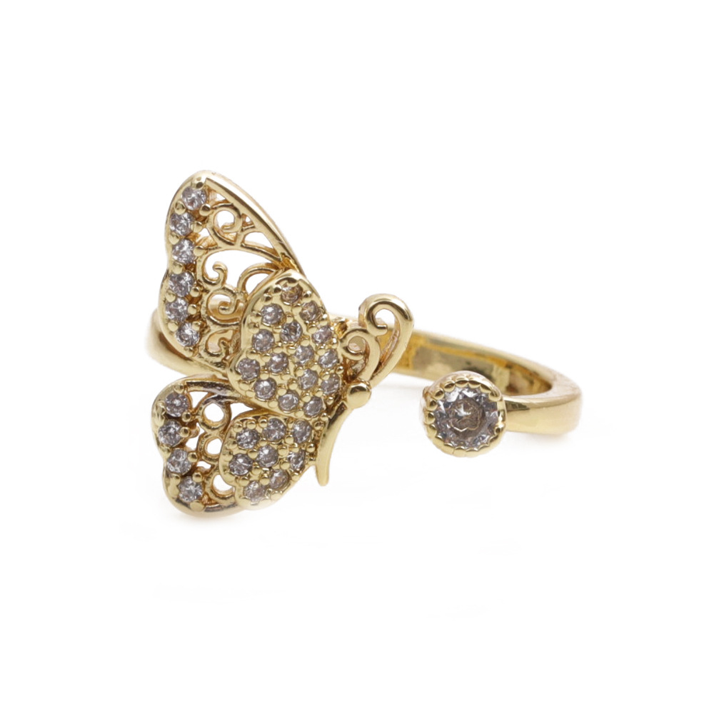 【Innovative Style Retro Butterfly Ring Fashionable Distinctive Simple Opening Adjustable Index Finger Cold Style Elegant