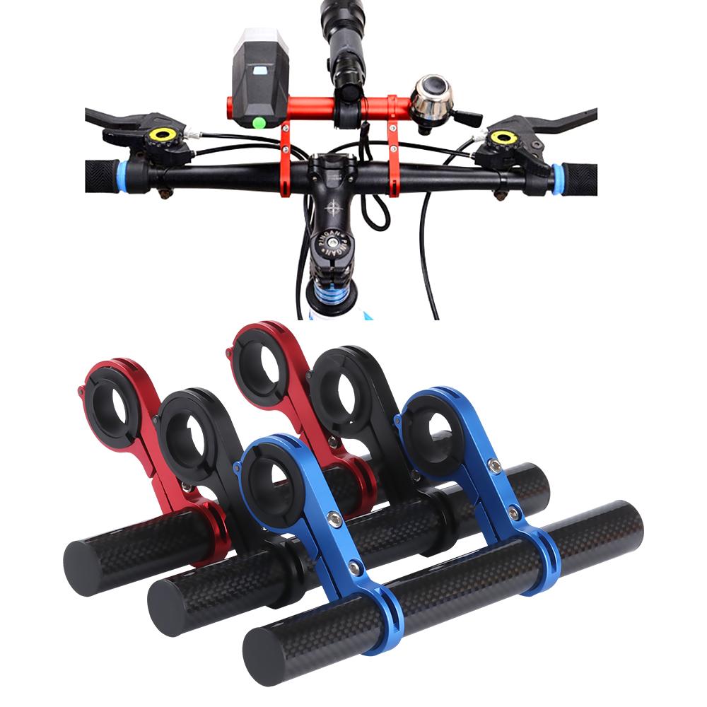 Outdoor Lamp Mount Bicycle Fiber Double Tube Bracket Aluminum Alloy Bike Handlebar Extender