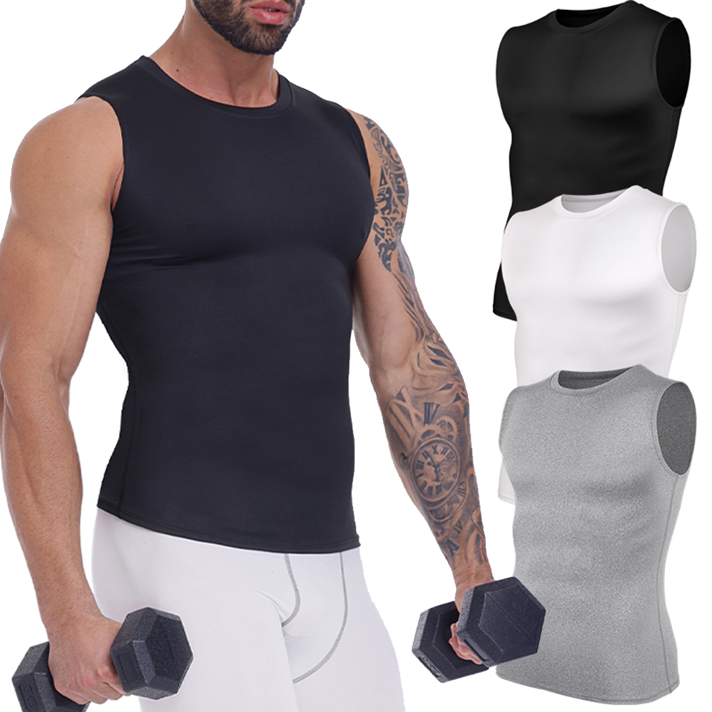 Sleeveless Sports Vest Men's Slim Breathable Wide Shoulder Fitness Top Jogging Cycling Gym Clothes Quick Dry Elastic Sportswear