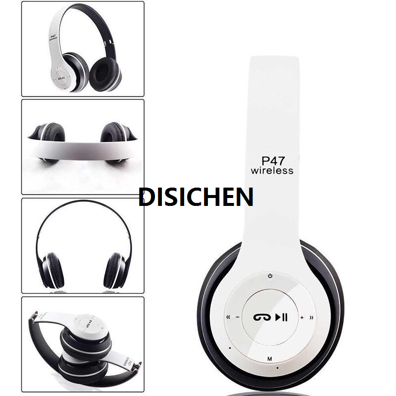 DISICHEN Bluetooth 4.1 P47 Wireless Hands Free Headband Earphone Music Headset With MF/TF (Features i11 i7s i12 i15 S530 XB450 Fold Solo) 141156380 NN Collection Profesional