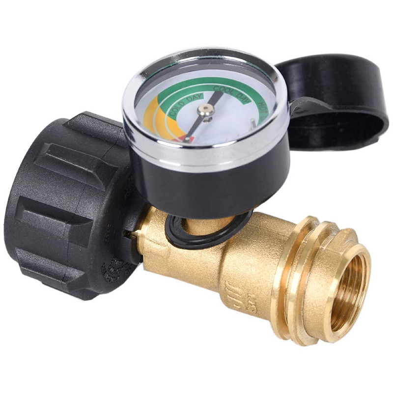 NAMUNY 1 Pack Propane Tank Gauge with POL Connection 5-100 LB Pressure Valve Propane Tank Pressure Test Instrument Tools