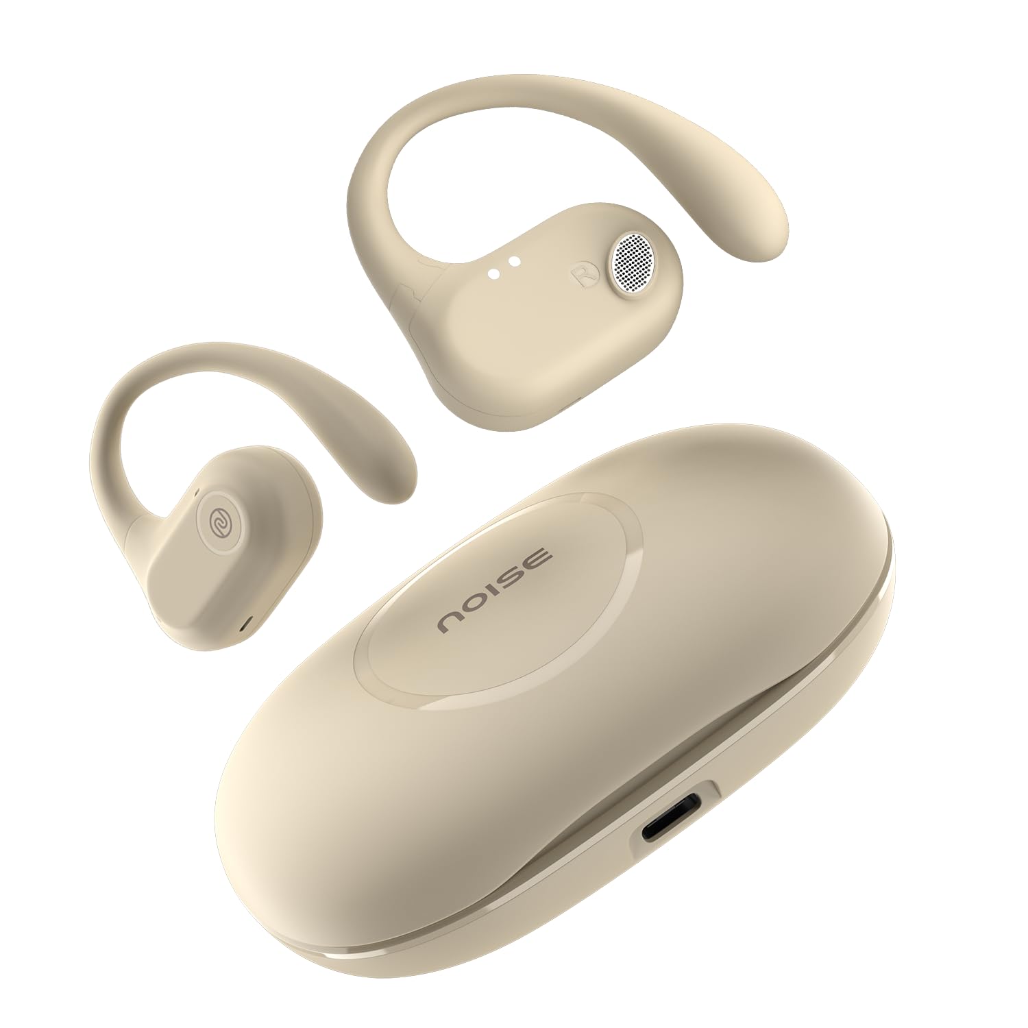 Noise Pure Pods Wireless Open Ear Earbuds, Up-to 80H Playtime, Quad Mic with ENC,16mm Neodymium Dynamic Driver, Pure Band,BTv5.3
