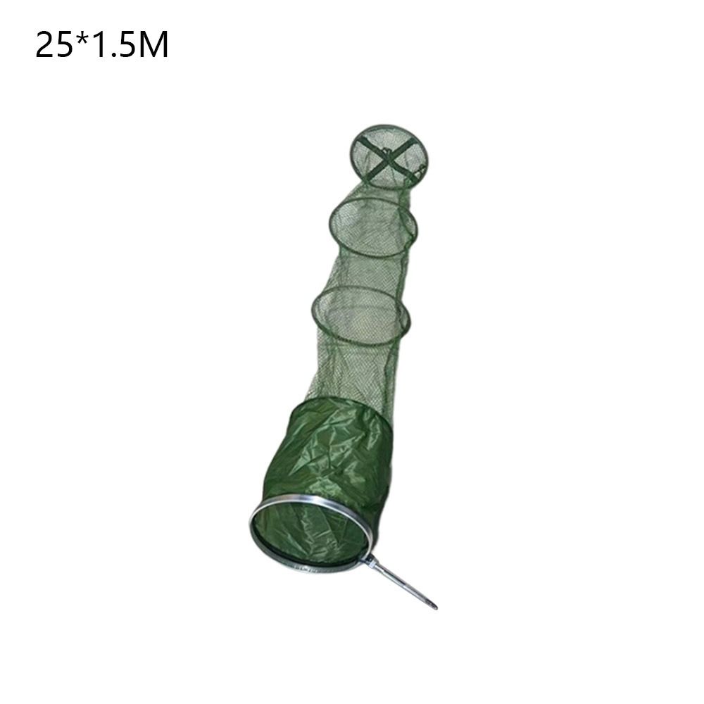 New 25x1.5M/33x2M/40x2M Fishing Nets Foldable Stainless Steel Fish Trap Glued Steel Fork Quick-drying Fish Basket