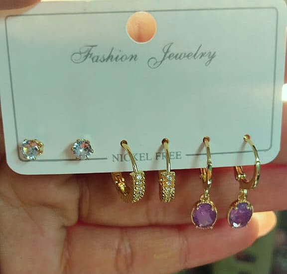 JEWELLERY Fashion 3 Pairs Combo Set Of Latest Earrings
