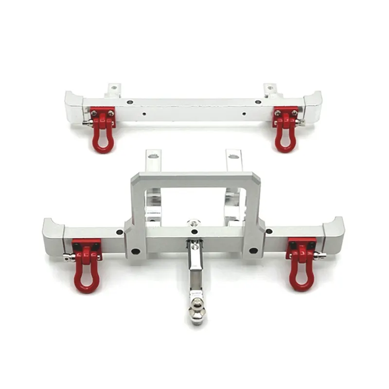 NAMUNY For 1/12 MN82 LC79 RC Car Parts Metal Upgrade Front and Rear Bumper Kit Silver