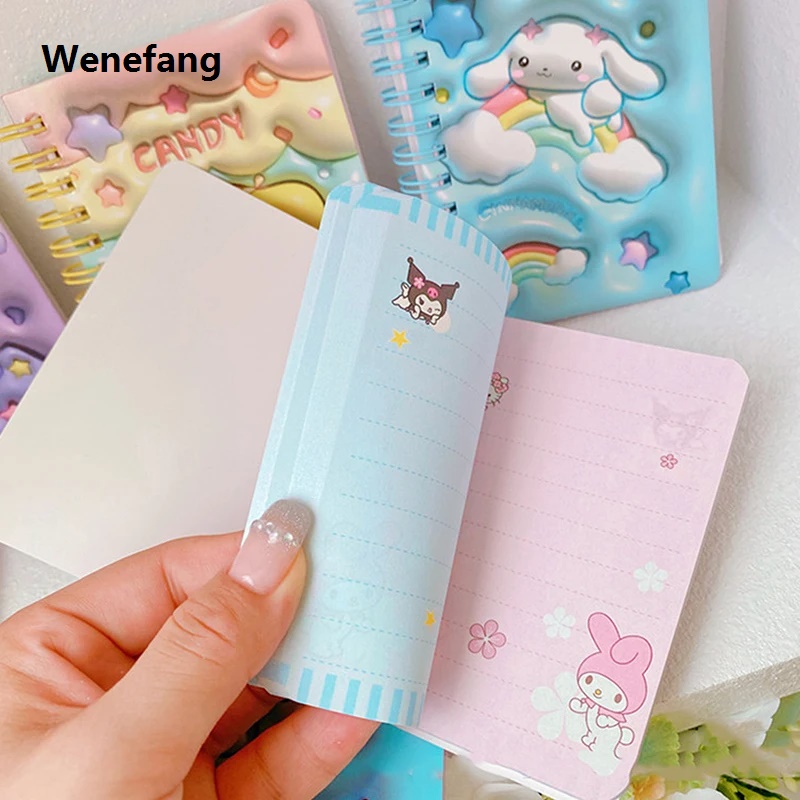 Wenefang Sanrio Diary Notebook Cute Hello Kitty Kuromi Student Coil Book 2025 Daily Weekly Agenda Planners Notepad Office School Supplies