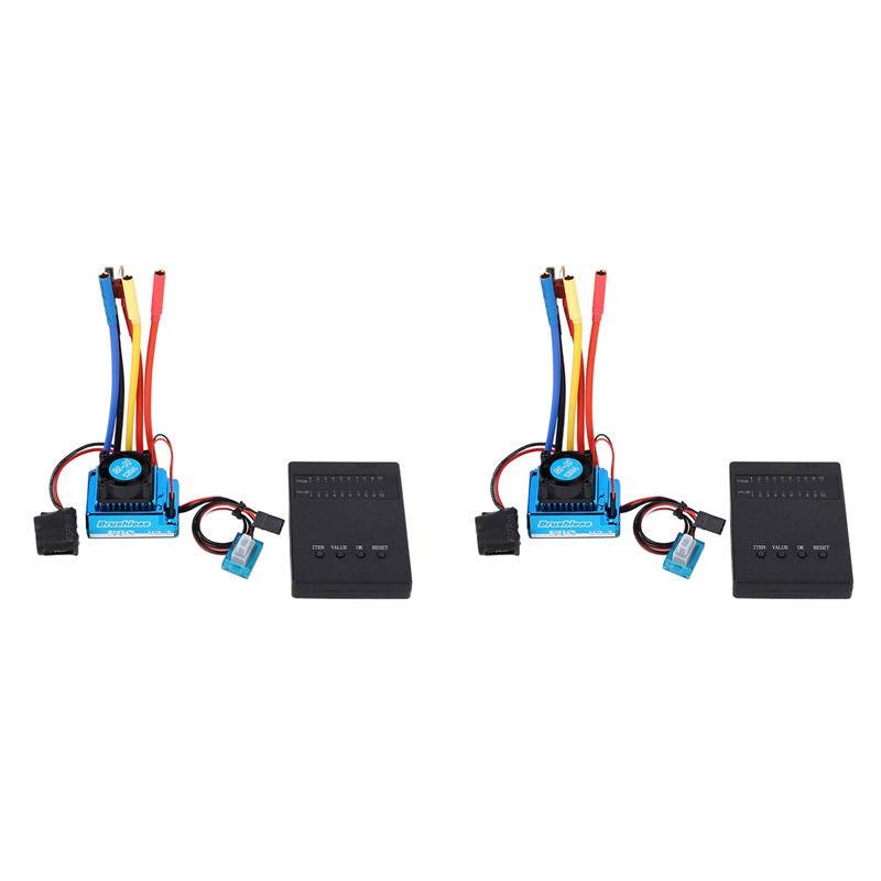 JINMY 2X 1:10 Car 120A Waterproof Brushless Esc + Program Card Combination Details, for 1/10 Rc Car