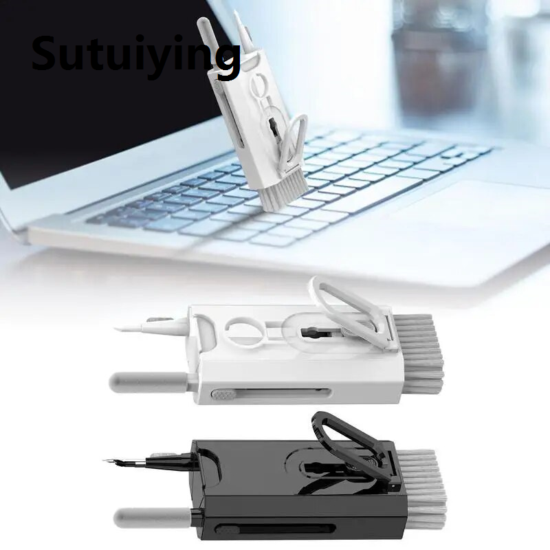 Sutuiying multi cleaning pen Headphone Cleaning Tool Kit 8 In 1 Universal Cell Phone Cleaning Pen With Spray And Brush Keyboard Brush Cleaning AccessoriesTool Sets