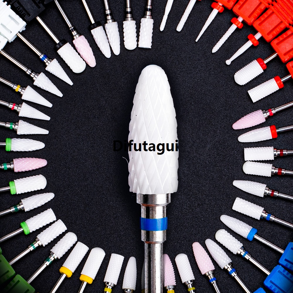 Difutagui 1pcs Ceramic Milling Cutter Nail Drill Bits Electric Manicure Drills 2025 New Pedicure Mill Bits Machine Files Nail Art accessories Tool
