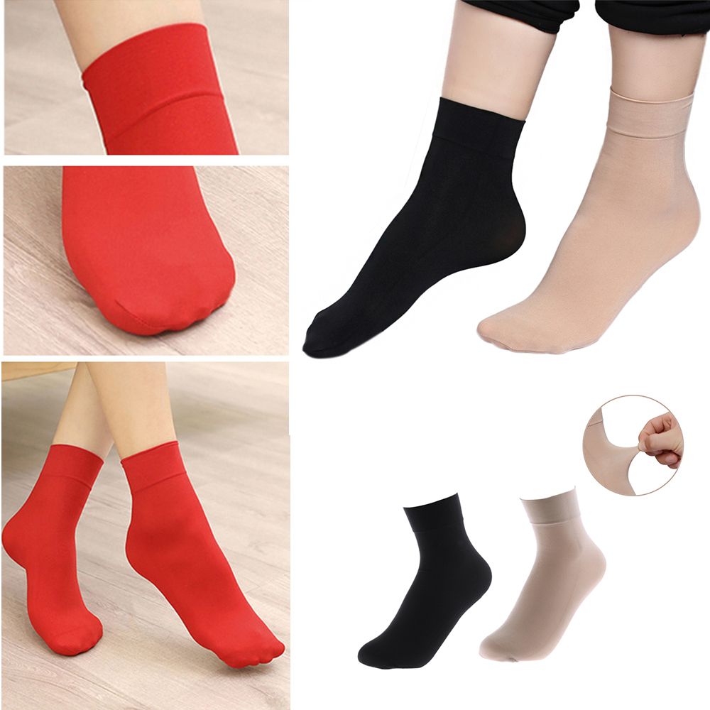 New 1/5 Pairs Wide Mouth Socks Solid Color Warm Length Socks Comfortable Business Sock Winter