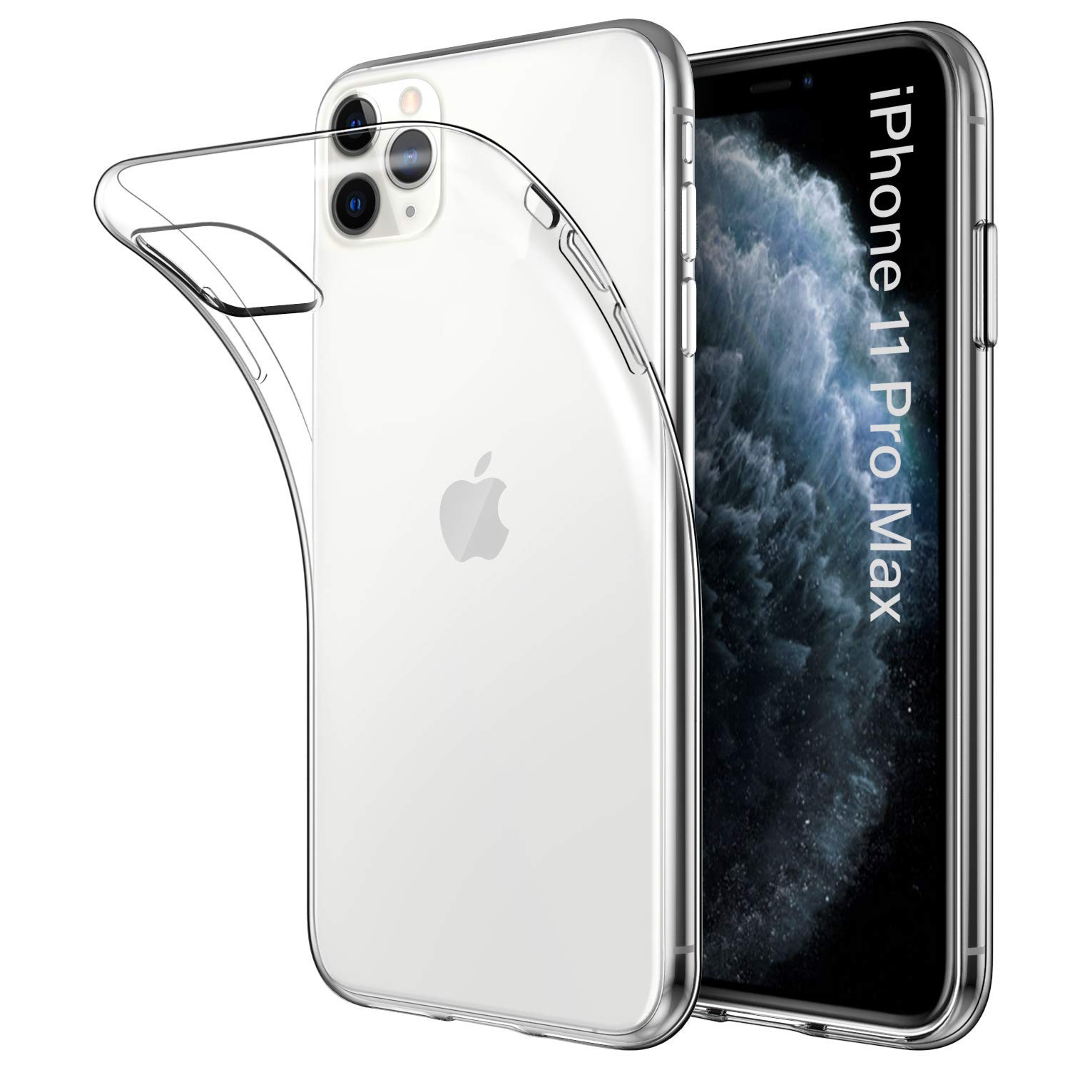 Ultra Slim Soft Clear Finish Back Cover for iPhone 11 Pro Max Liquid Gel Silicon Case - Transparent
