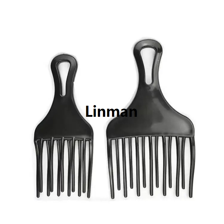 1Pc Pro High Low Gear Comb Insert Afro Hair Pick Big Tooth Comb Hair Fork Plastic Curl Hair Brush Anti-static Hair Styling Tool
