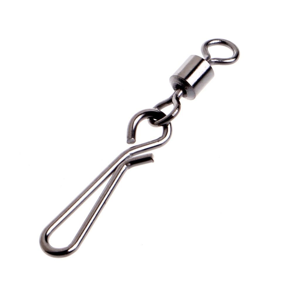 Durable Solid Ring Fishing Tackle Stainless Steel Bearing Barrel Rolling Swivel Heavy Duty Ball Fishing Snap Connector