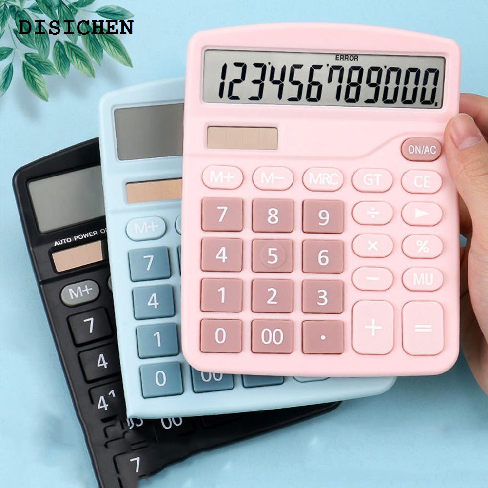 DISICHEN Sales promotion Solar Calculator Dual Power Supply Calculator Cute Colorful Fashion Exam Supermarket Calculator for Office Learning School