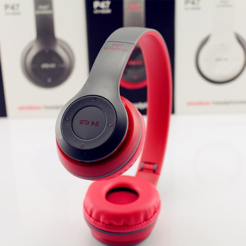 P47 Bluetooth V4.1 Stereo Headset Accreate Protable Multifunctional Wireless, Compatible With 3.5 Mm Audio Cable, Over Ear Foldable Headset For Smart Phones Tablets And Computers