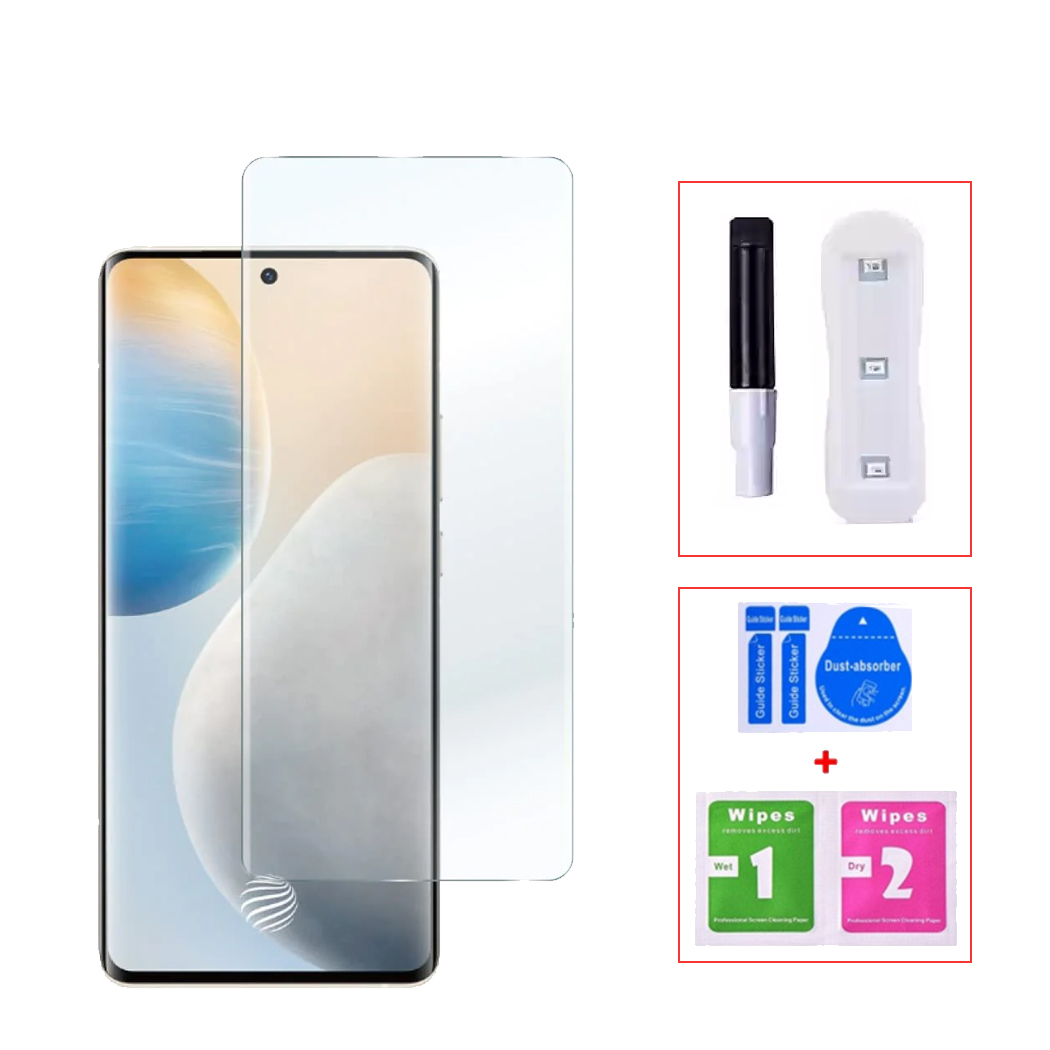 Glass for Redmi Note 15 5G/4G - UV Curved Premium (UV) Tempered Glass Screen Protector - Borderless